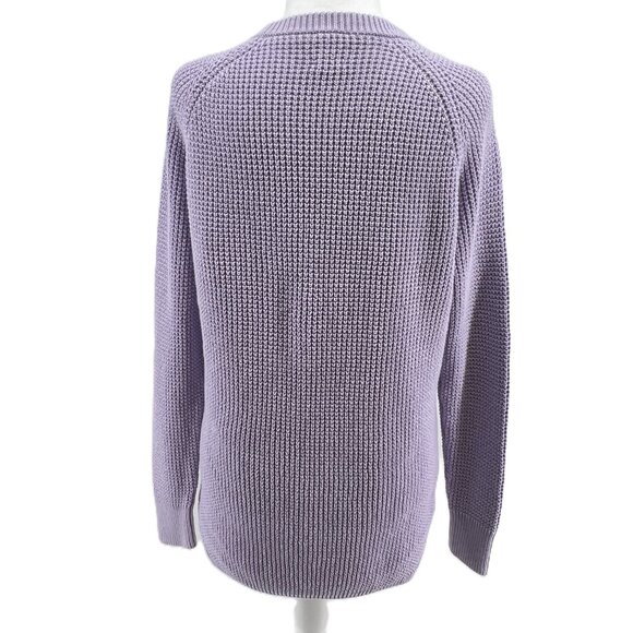 CORE life Size M Cozy Lilac Knit Sweater Coastal Grandma Vibes 100% Cotton - Picture 3 of 9